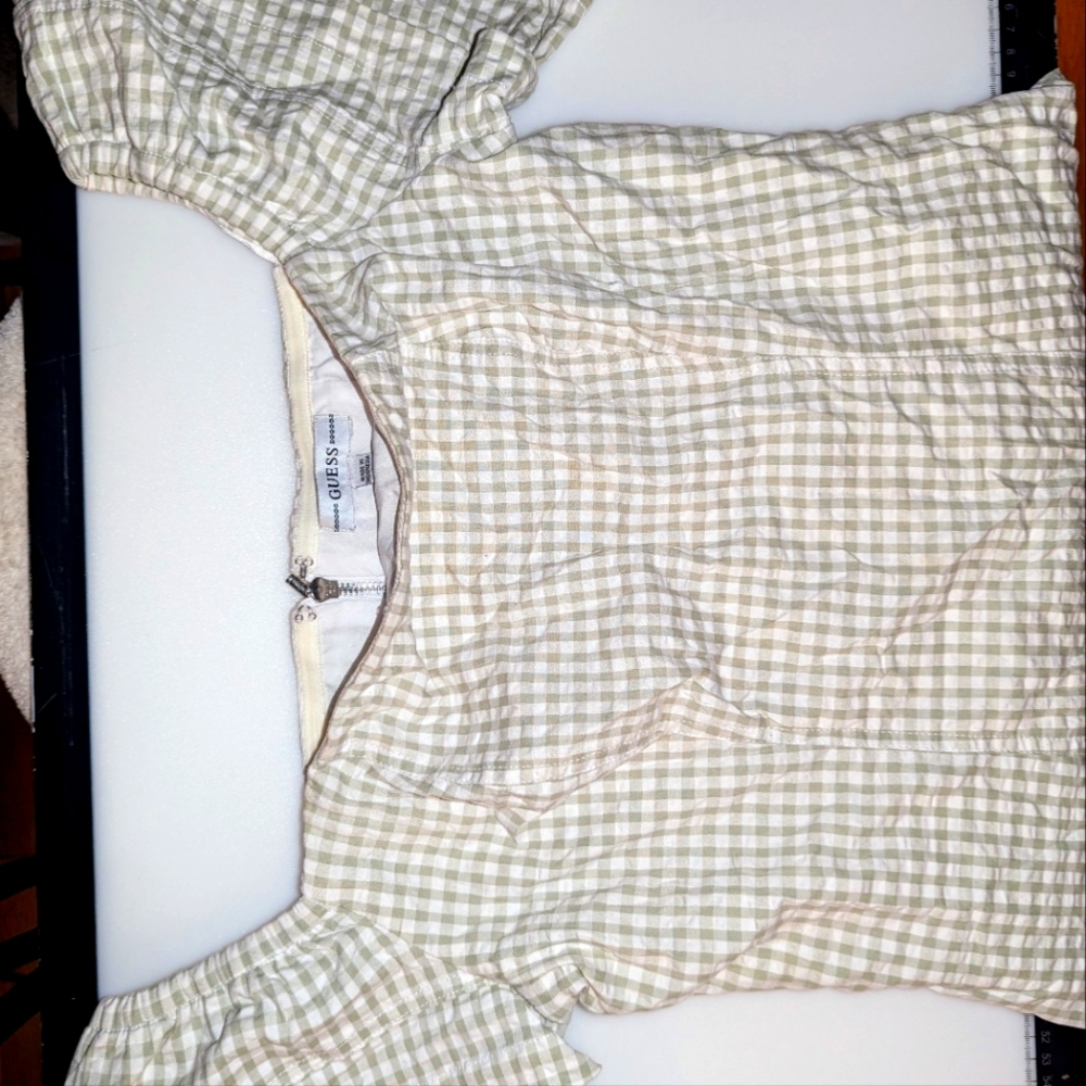 GUESS Women's Off Shoulder Lana Ruffle Dress Size L